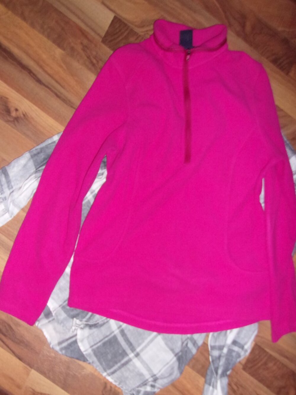 lands end fleece medium womens pink shirt long sleeved outdoorwear sweatshirt